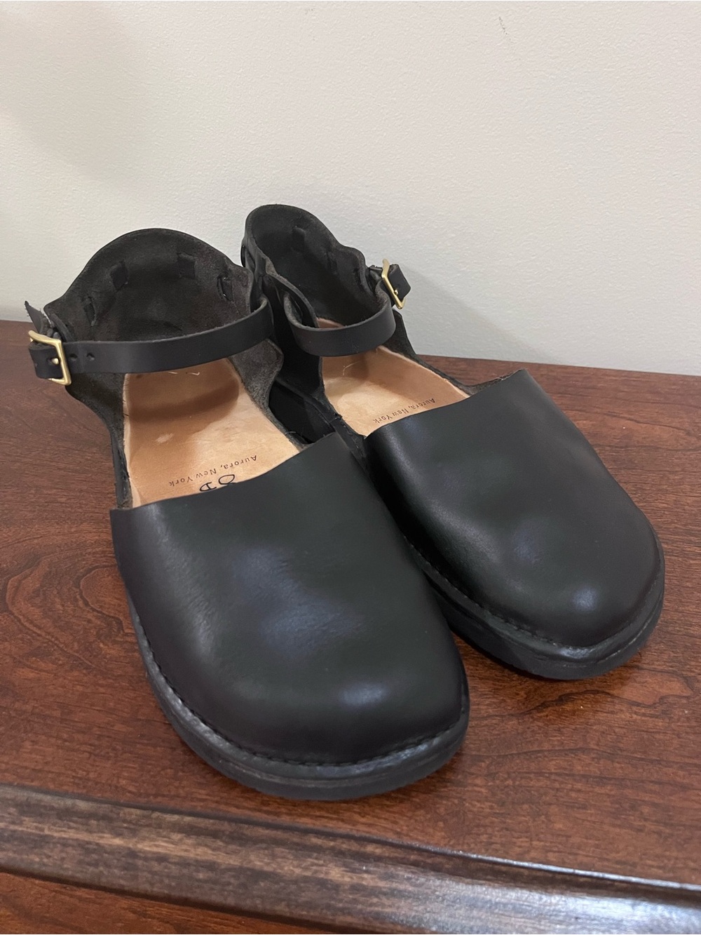 AURORA Black Mary Jane Leather Ankle Strap Shoes US 8D - Picture 4 of 17